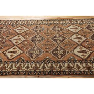 พรมวินเทจตุรกี ขนาด 5.3x9.3 ฟุต พรมขนสัตว์เปอร์เซียสีน้ำตาล - Product Image 3