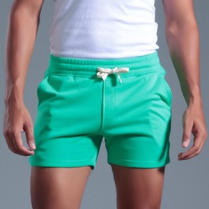 กางเกงขาสั้นวิ่งออกกำลังกายในยิมของผู้ชายกางเกงขาสั้นผ้าฝ้าย100% แข็งระบายอากาศแห้งเร็วเอวยางยืด - Product Image 2