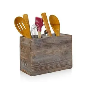 Organisateur d'ustensiles de cuisine Caddy en bois Fabricant de gros Design personnalisé Caddy de bar en bois fait à la main