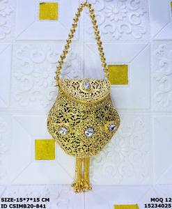 Craftstages International Handmade Metal <b>Clutch</b> Evening <b>Bag</b> <b>Wedding</b> Fashionable Pearl Heart Pattern Satin Lining Flap Closure - Product Image 4