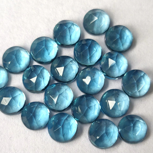 Topacio azul suizo natural Corte redondo 4mm Facetado-Topacio azul suizo suelto Corte Rosa redondo - Product Image 1