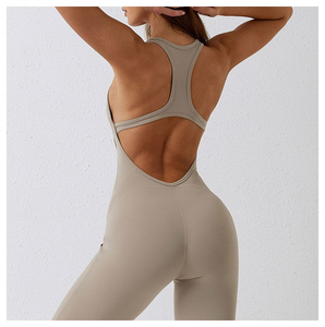 Monos de baile de yoga con espalda ahuecada personalizados, traje de cuerpo de mujer, conjuntos de fitness de gimnasio de una pieza, entrenamiento deportivo personalizado para correr para mujer - Product Image 4