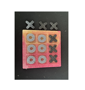 Exhibición de juegos de resina epoxi Tic Tac Toe en su mesa de centro usado venta superior tablero de ajedrez personalizado de fábrica personalizable - Product Image 3