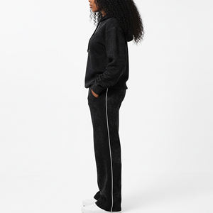 ชุดวอร์มสตรีทแวร์ผ้าหนานุ่ม อุ่นสบาย ขายส่ง ผ้าฝ้าย 100% สำหรับฤดูหนาว สีพื้น ล้างสีแบบ Acid Wash - Product Image 6