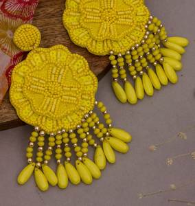 Pendientes de Cuentas Naranjas, Pendientes Personalizados con Múltiples Cuentas, Joyería Festiva para Mujer al Mejor Precio - Product Image 5