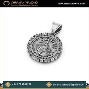 Bijoux fins faits à la main de qualité supérieure Design moderne 1.02 TCW 10K Gold Custom Icy Liberty Charm Moissanite Diamond Pendant - Product Image 3