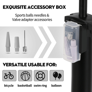 BAIMEI Portable 160PSI haute pression multi-usages <span class=keywords><strong>gonfleur</strong></span> sphérique avec baromètre alliage acier route vélo pompe au sol - Product Image 2