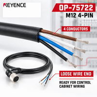 Câble de capteur KEYENCE OP-75722 d'origine M12 4 broches, 2 m, connecteur en PVC en forme de L pour l'automatisation industrielle
