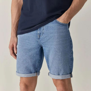 Shorts en jean amples pour hommes, en denim de coton haute densité, collection décontractée haut de gamme, shorts en jean bleu foncé pour hommes, 100% coton - Product Image 4
