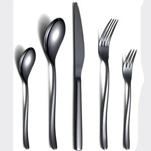 Juego de 5 cubiertos de acero inoxidable, ideal para la cocina, cubiertos recubiertos de color plateado para el hogar, mango simple, precios asequibles - Product Image 3