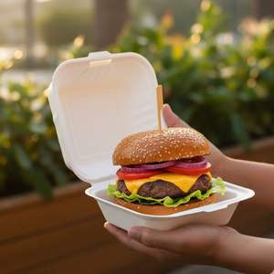 Envase de Bagazo Desechable de 6x6 Pulgadas para Alimentos, Contenedor de Caña de Azúcar al por Mayor - Product Image 6