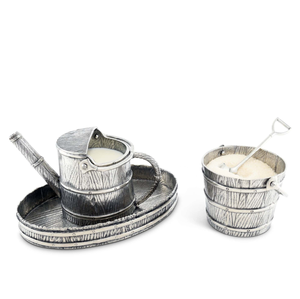 Regadera de latón AK y cubo, ollas de azúcar y crema en plata, artículo hecho a mano con acabado antiguo para utensilios de cocina/vajilla - Product Image 1