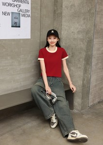 Nueva camiseta personalizada de 230GSM para mujer para imprimir camiseta transpirable con patrón sólido para hombres Envío DDP - Product Image 2