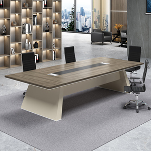 Modern Minimalist Boardroom Conference Table Large Luxury Executive Office <b>Desk</b> Modular Team <b>Workstation</b> Aluminum Legs - Product Image 4