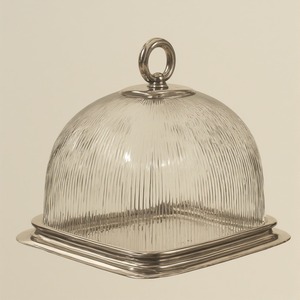 Handcrafted <b>Cake</b> <b>Dome</b> With Hammered Wooden Base And Smooth <b>Glass</b> Cover Artisan Crafted Designed For Interiors And Functional - Product Image 6