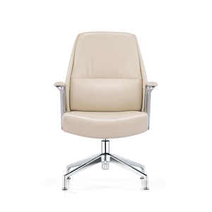 Silla de Oficina Moderna de Cuero Blanco con Respaldo Alto, Ergonómica y Ajustable, Asiento Ejecutivo - Product Image 2