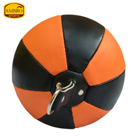Ballon de boxe en PU sur mesure à prix abordable, rouge et noir, durable, rempli de sable, pour l'entraînement des adultes, ballon de boxe de haute qualité
