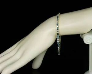 สร้อยข้อมือเทนนิสเงินแท้ 925 สำหรับผู้หญิง ประดับด้วยมอยส์ซาไนต์เจียระไน 6 กะรัต ชุบทอง น้ำหนัก 15 กรัม เหมาะสำหรับเป็นของหมั้น - Product Image 3