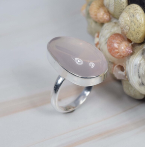 Handmade 925 Sterling Silver Gemstone Ring Unisex Rose Quartz Pear Shape January Birthstone <b>Christmas</b> Gift - Product Image 2