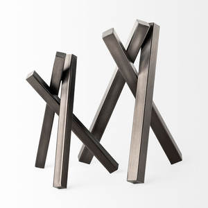 Diseño moderno abstracto para decoración del hogar Adorno de metal para el hogar de lujo 7 Villas Escultura pulida hecha por Uzair Handicrafts - Product Image 1