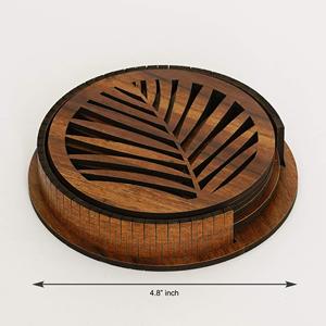 Juego de Posavasos de Madera Maciza de Primera Calidad para Té, Café y Bebidas Frías, Juego de Posavasos Hechos a Mano con Acabado Liso para Mesa - Product Image 3