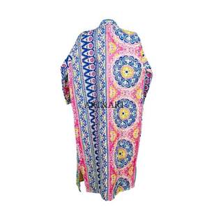 Bata de Estilo Kimono Japonés para Mujer, Bordada con Flores Kantha, Térmica, Multicolor, Hecha a Mano, de Algodón, Manga Larga, para Invierno y Verano - Product Image 6