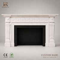 Cheminée murale extérieure de luxe en pierre naturelle, personnalisée, décorative, en marbre, à prix raisonnable