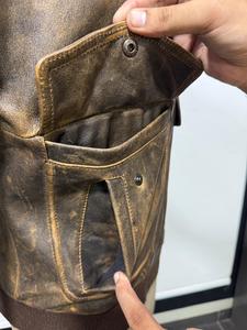 แจ็กเก็ตหนังสไตล์นักบินสำหรับผู้ชายเสื้อแจ็คเก็ตหนังแกะแท้มีปกขนสัตว์นักบินเสื้อนอก XS-XL ต่ำออกแบบได้ตามต้องการ - Product Image 4