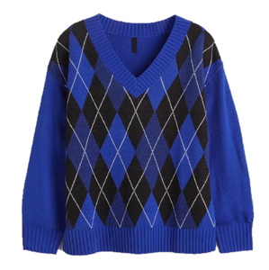 Men's <b>Sweater</b> Popular Fashion Good Quality Comfortable <b>Argyle</b> Pullover <b>Sweater</b> Full Sleeve Custom Logo Crew Neck Men's <b>Sweater</b> - Product Image 6