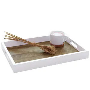 Fantastique plateau en bois avec poignées pour servir pour les mariages et les pendaisons de crémaillère Plateau de service de nourriture de taille personnalisée - Product Image 3