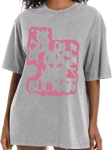 T-shirt tricoté à manches courtes 100% coton délavé à l'acide pour hommes, logo personnalisable, derniers vêtements décontractés avec fibre de bambou - Product Image 4