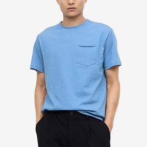 T-shirt à manches courtes et col en O pour homme, 100% coton, séchage rapide, couleur unie, design vierge, pour l'extérieur, 200 grammes de tissu - Product Image 1