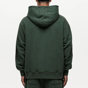 Custom Shoulder 100% Cotton French Terry Zipper <b>Hoodie</b> For <b>Men</b> Embroidery Logo Heavyweight <b>Men's</b> <b>Hoodie</b> - Product Image 2