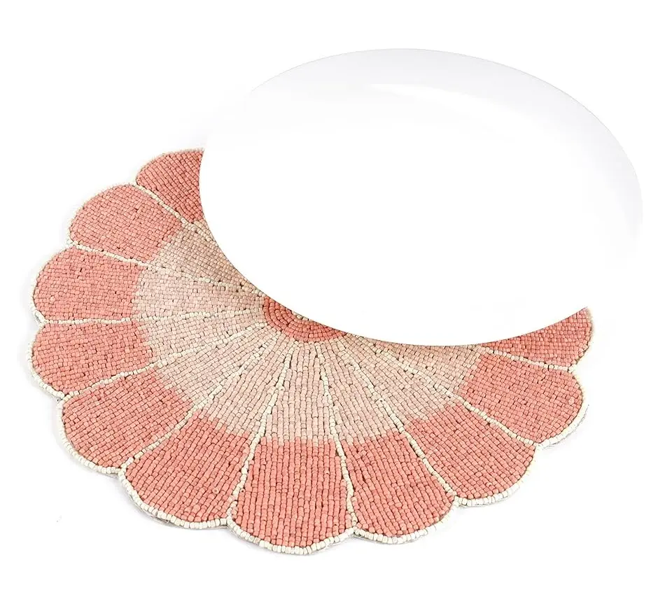 Màu hồng hoa long lanh thủy tinh tròn đính cườm Coaster nơi-Mat cho tiệc cưới trang trí bàn nhà có sẵn ở mức giá thấp nhất