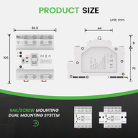 Mini-commutateur de transfert automatique/manuel ATS AC 4P 63A 110V 220V, sélecteur électrique double alimentation automatique, montage sur rail DIN