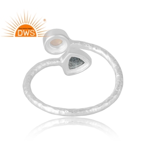 Nouveau lancement bague en argent sterling 925 avec opale éthiopienne naturelle et pierres précieuses Labradorite fabricant de bijoux personnalisés - Product Image 2