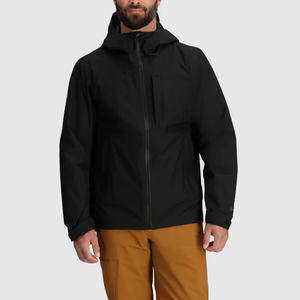 Chaqueta impermeable para hombre con impresión personalizada Fabricante OEM Chubasquero transpirable para exteriores Soporte de etiqueta privada - Product Image 1