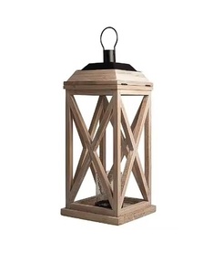 Linterna de diseño creativo, linterna de vela de madera con perilla de acero inoxidable, tarro de vela único y soporte para sala de estar, cama, decoración de habitación - Product Image 4