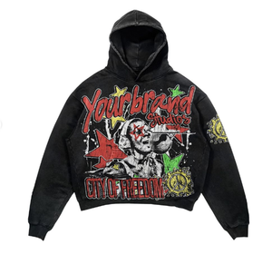 Venta al por mayor de sudaderas con capucha recortadas Diseños personalizados Dtg Impreso Logo Oversized Crop Hem Sudaderas con capucha y sudaderas para hombres Sudaderas con capucha unisex - Product Image 4