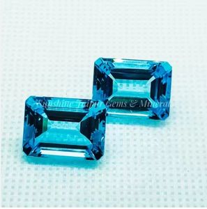 Precio de fábrica al por mayor 12X16mm Octagon Cut Topacio azul cielo natural Piedra preciosa suelta facetada de alta calidad por quilate Certificado IGI - Product Image 5