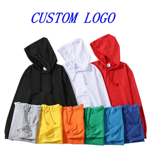 Streetwear d'hiver personnalisable pour hommes ensemble de pantalons de survêtement à capuche en tissu polaire surdimensionné sans ficelle avec capuche solide impression de logo personnalisé - Product Image 6