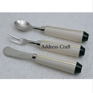 Outil de découpe de fromage en acier inoxydable au design moderne, manche en marbre, couverts personnalisés, cuillère, fourchette, vaisselle écologique pour la maison et l'hôtel - Product Image 2