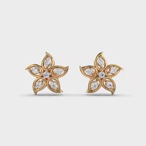 Pendientes de aro de diamante cultivado en laboratorio de alta calidad 18K oro sólido chapado en rodio Luxira accesorio básico clásico estilo sin esfuerzo mejor - Product Image 1