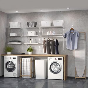 Emuca Kit de 3 étagères avec supports de fixation murale Jagmet Steel White Painted Wardrobe Hardware 280mm Length Spain Origin Model 7026712 - Product Image 3