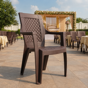 MYSTIQUE Plastic Diamond Hotel <b>Chair</b> Modern Design Cross Back Turned Leg MDF Waterproof Commercial Living Room - Product Image 4