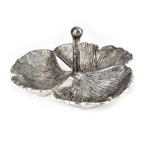 Assiettes en aluminium en forme de feuille d'argent Plateau de service texturé Plats et plateaux de service de créateur de haute qualité Plateau de service de vaisselle - Product Image 4