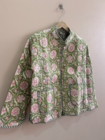 Veste matelassée en coton imprimé floral ethnique bohème respirante toute saison pour femmes