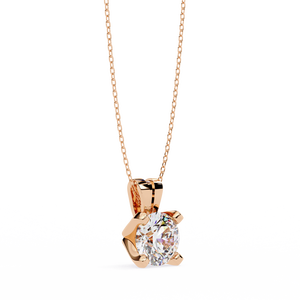 Fabulous 18K <b>Solid</b> <b>Gold</b> <b>Pendant</b> Necklace with 2.18ct Round Lab Grown Diamond Women's Engagement Accessory - Product Image 6