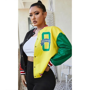 Chaqueta universitaria para mujer con logotipo personalizado, chaqueta bomber ligera y cómoda con estilo para mujer - Product Image 1