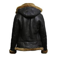Blouson aviateur en peau de mouton véritable pour homme, style aviateur, col montant, logo personnalisable sur le devant, respirant et chaud